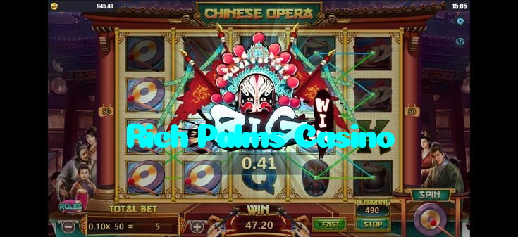 Rich Palms Casino casino presented on mobile device in Pakistan with slots and live games
